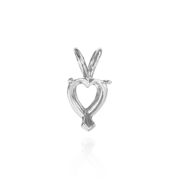 Heart Shape V-End Double Wire Pendants in 14K Gold (3.00 x 3.00 mm - 10.00 x 8.00 mm)