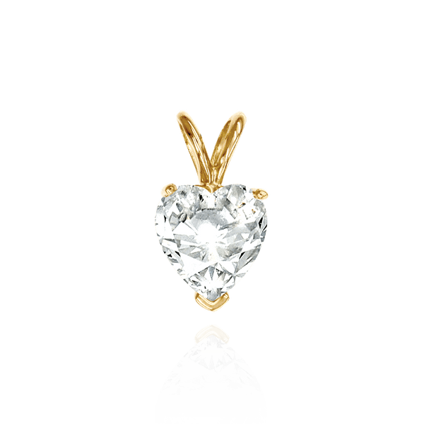 Heart Shape V-End Double Wire Pendants in 14K Gold (3.00 x 3.00 mm - 10.00 x 8.00 mm)