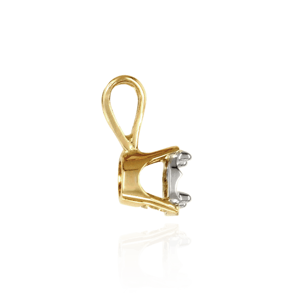 Round Four Prong Illusion Pendants in 14K Gold (1.00 mm - 4.00 mm)