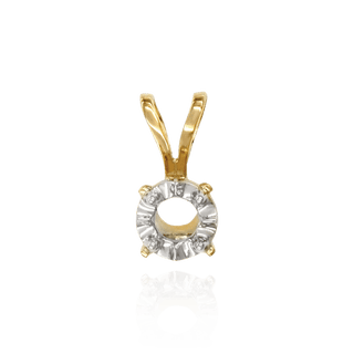 Round Four Prong Illusion Pendants in 14K Gold (1.00 mm - 4.00 mm)