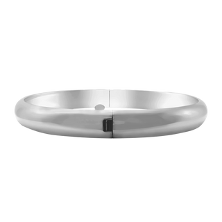 Hinged Bangle Bracelet with Smooth Round Design in Sterling Silver