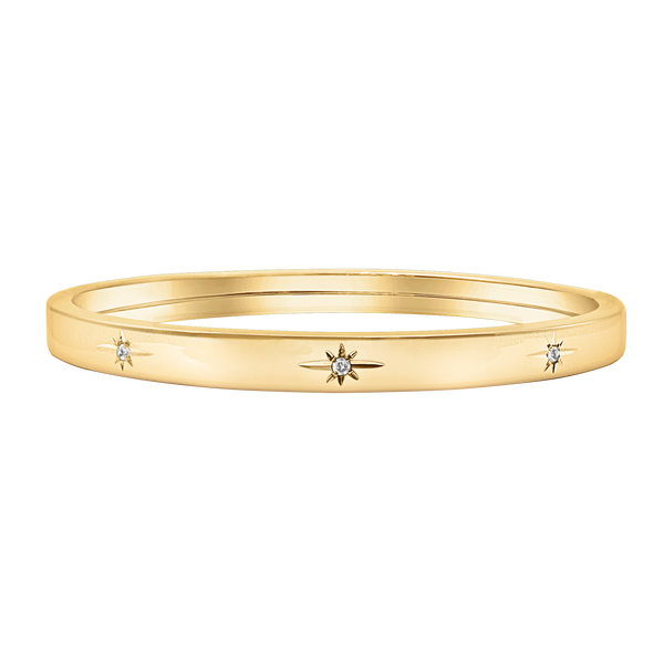 Bangle Bracelet with Starburst Design in Gold Filled