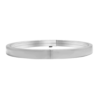 Hinged Bangle Bracelet with Smooth Flat Design in Sterling Silver