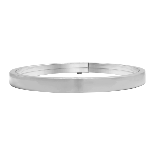 Bangle Bracelet with Smooth Flat Design in Sterling Silver