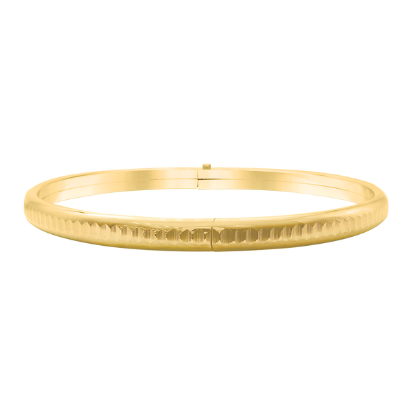 Bangle Bracelet with Diamond Design in Gold Filled