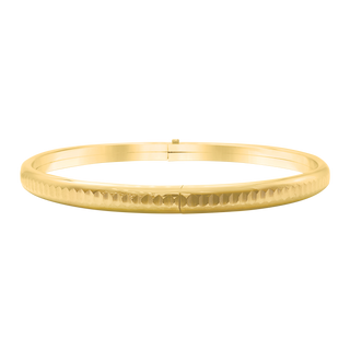 Hinged Bangle Bracelet with Diamond Design in Gold Filled