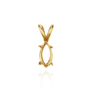 Marquise Shape Four Prong Double Wire Pendants in 14K Gold (5.00 x 3.00 mm - 12.00 x 6.00 mm)