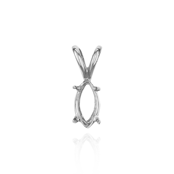 Marquise Shape Four Prong Double Wire Pendants in 14K Gold (5.00 x 3.00 mm - 12.00 x 6.00 mm)