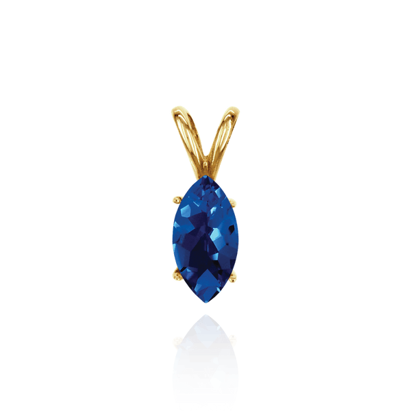 Marquise Shape Four Prong Double Wire Pendants in 14K Gold (5.00 x 3.00 mm - 12.00 x 6.00 mm)