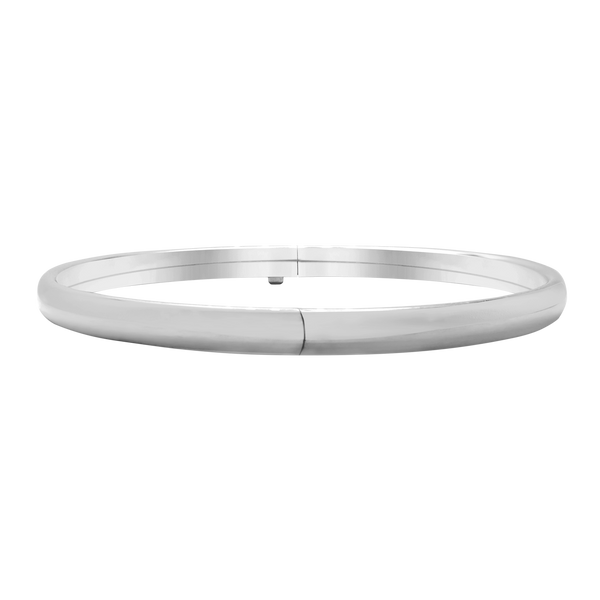 Hinged Bangle Bracelet with Smooth Design in Sterling Silver