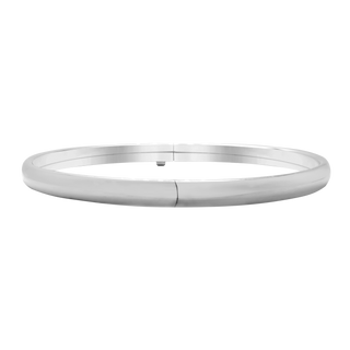 Hinged Bangle Bracelet with Smooth Design in Sterling Silver