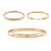 Hinged Bangle Bracelet with Diamond Starburst Design in Gold-Filled