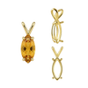 Marquise Shape Four Prong Double Wire Pendants in 14K Gold (5.00 x 3.00 mm - 12.00 x 6.00 mm)