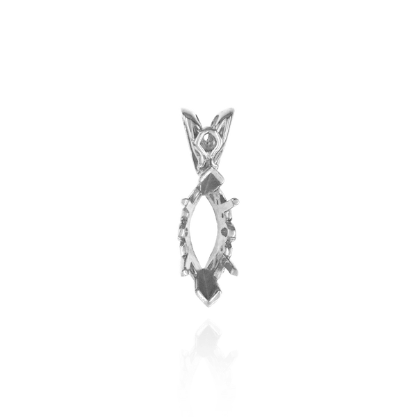 Marquise Shape V-end and Four Prong Filigree Pendants in 14K Gold (5.00 x 3.00 mm - 20.00 x 10.00 mm)