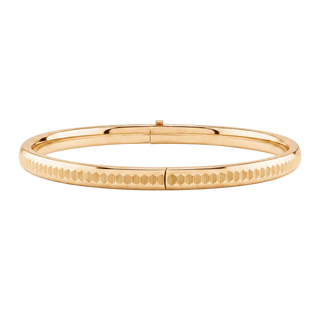 Hinged Bangle Bracelet with Diamond Design in Gold Filled