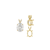 Oval Four Prong Double Wire Pendants in 14K Gold (4.50 x 3.50 mm - 18.00 x 13.00 mm)
