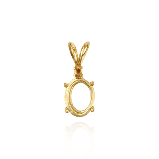 Oval Four Prong Double Wire Pendants With 1 Accent in 14K Gold (5.00 x 3.00 mm - 12.00 x 10.00 mm)