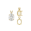 Oval Four Prong Double Wire Pendants in 14K Gold (4.50 x 3.50 mm - 18.00 x 13.00 mm)