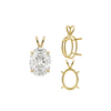 Oval Four Prong Double Wire Pendants in 14K Gold (4.50 x 3.50 mm - 18.00 x 13.00 mm)