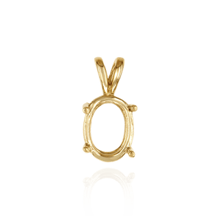 Oval Four Prong Double Wire Pendants in 14K Gold (4.50 x 3.50 mm - 22.00 x 17.00 mm)