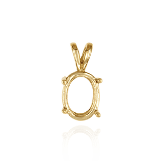 Oval Four Prong Double Wire Pendants in 14K Gold (4.50 x 3.50 mm - 22.00 x 17.00 mm)