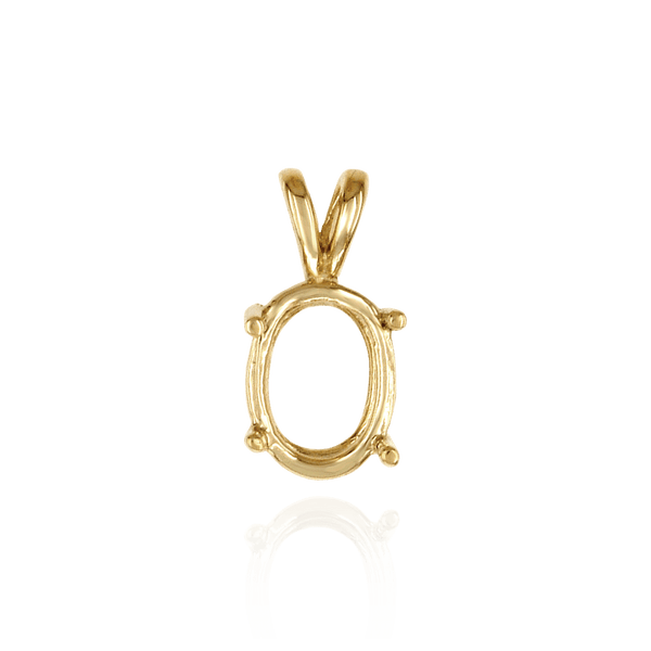 Oval Four Prong Double Wire Pendants in 14K Gold (4.50 x 3.50 mm - 22.00 x 17.00 mm)