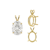 Oval Four Prong Double Wire Pendants in 14K Gold (4.50 x 3.50 mm - 18.00 x 13.00 mm)