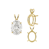 Oval Four Prong Double Wire Pendants in 14K Gold (4.50 x 3.50 mm - 18.00 x 13.00 mm)