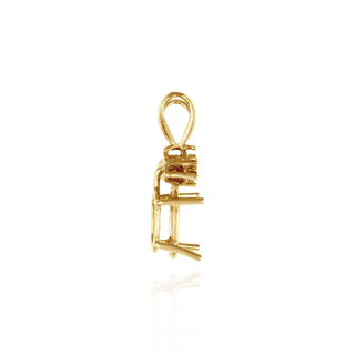 Oval Four Prong Double Wire Pendants With 3 Accents in 14K Gold (4.00 x 3.00 mm - 12.00 x 10.00 mm)