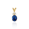 Oval Four Prong Double Wire Pendants With 3 Accents in 14K Gold (4.00 x 3.00 mm - 12.00 x 10.00 mm)