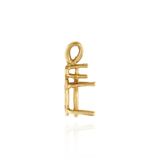 Oval Four Prong Double Wire Heavy Pendants With 1 Accent in 14K Gold (4.50 x 3.50 mm - 21.50 x 16.50 mm)