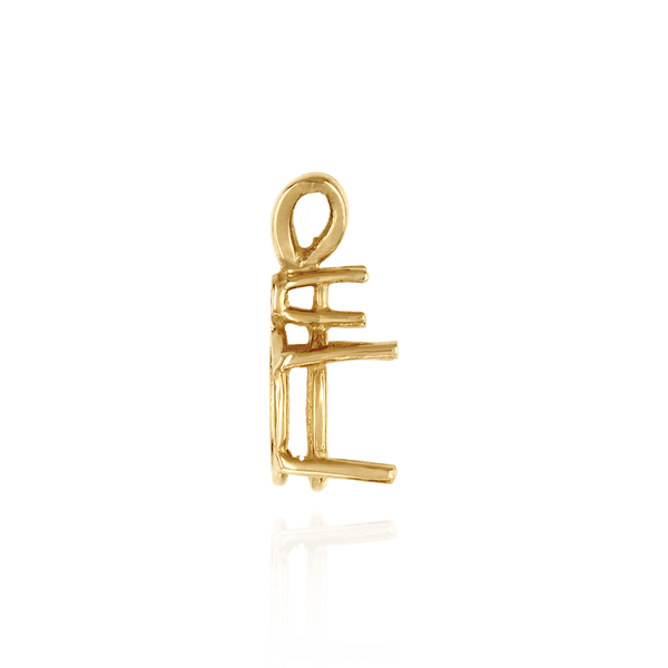 Oval Four Prong Double Wire Heavy Pendants With 1 Accent in 14K Gold (4.50 x 3.50 mm - 21.50 x 16.50 mm)