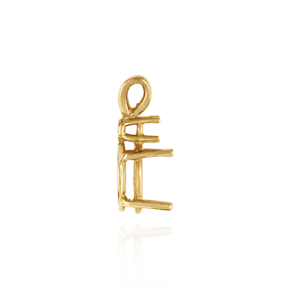 Oval Four Prong Double Wire Heavy Pendants With 1 Accent in 14K Gold (4.50 x 3.50 mm - 21.50 x 16.50 mm)