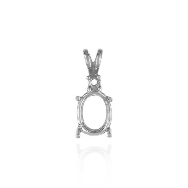 Oval Four Prong Double Wire Heavy Pendants With 1 Accent in 14K Gold (4.50 x 3.50 mm - 21.50 x 16.50 mm)