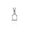 Oval Four Prong Double Wire Heavy Pendants With 1 Accent in 14K Gold (4.50 x 3.50 mm - 21.50 x 16.50 mm)