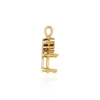 Oval Four Prong Double Wire Heavy Pendants With 3 Accents in 14K Gold (4.50 x 3.50 mm - 22.00 x 17.00 mm)