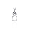 Oval Four Prong Double Wire Heavy Pendants With 3 Accents in 14K Gold (4.50 x 3.50 mm - 22.00 x 17.00 mm)