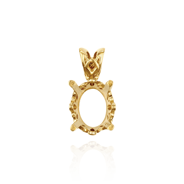 Oval Four Prong Double Wire Pendants in 14K Gold (5.00 x 3.00 mm - 22.00 x 16.00 mm)