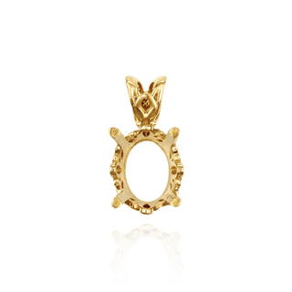 Oval Four Prong Double Wire Pendants in 14K Gold (5.00 x 3.00 mm - 22.00 x 16.00 mm)