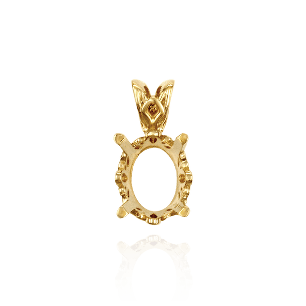 Oval Four Prong Double Wire Pendants in 14K Gold (5.00 x 3.00 mm - 22.00 x 16.00 mm)