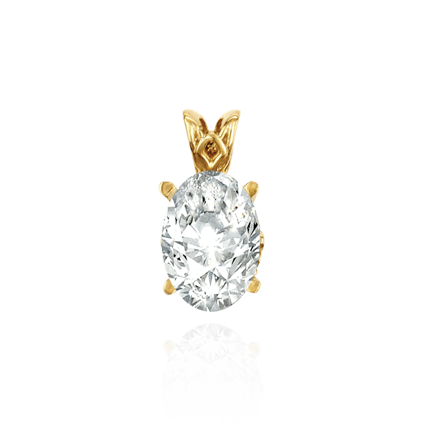 Oval Four Prong Double Wire Pendants in 14K Gold (5.00 x 3.00 mm - 22.00 x 16.00 mm)