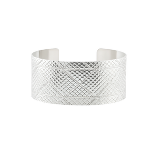 Sterling Silver Criss Cross Pattern Cuff Bracelet PP-12C