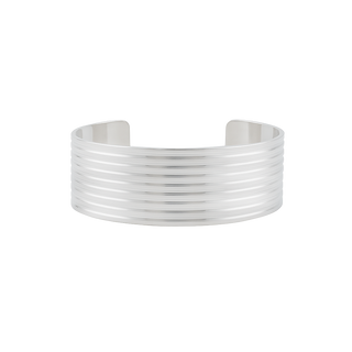 Sterling Silver Striped Pattern Cuff Bracelet PP-14C