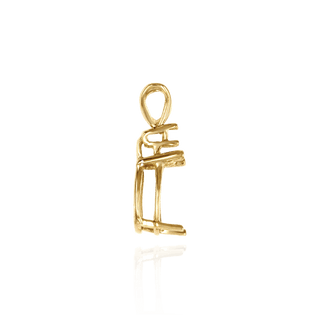 Pear Shape Four Prong Double Wire Pendants With 1 Accent in 14K Gold (5.00 x 3.00 mm - 10.00 x 7.00 mm)