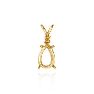 Pear Shape Four Prong Double Wire Pendants With 1 Accent in 14K Gold (5.00 x 3.00 mm - 10.00 x 7.00 mm)