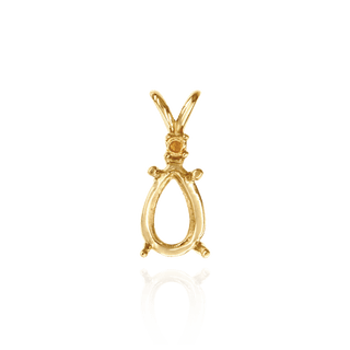 Pear Shape Four Prong Double Wire Pendants With 1 Accent in 14K Gold (5.00 x 3.00 mm - 10.00 x 7.00 mm)