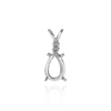 Pear Shape Four Prong Double Wire Pendants With 1 Accent in 14K Gold (5.00 x 3.00 mm - 10.00 x 7.00 mm)