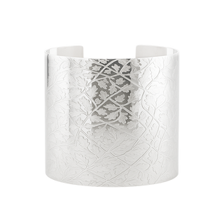 Sterling Silver Leaf Pattern Cuff Bracelet PP-2C