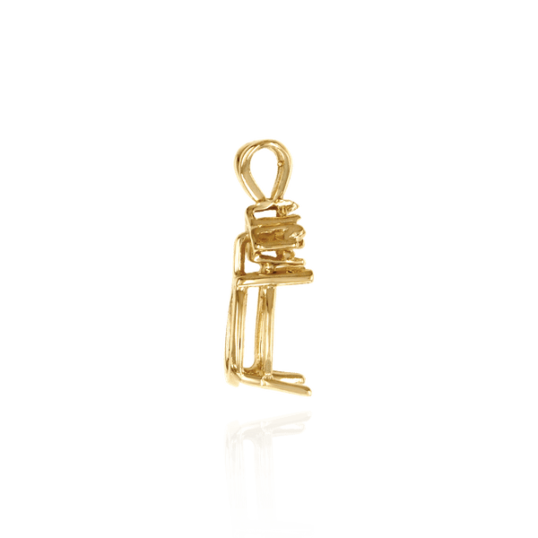 Pear Shape Four Prong Double Wire Pendants With 3 Accents in 14K Gold (6.00 x 4.00 mm - 16.00 x 12.00 mm)