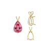 Pear Shape Four Prong Double Wire Pendants in 14K Gold (4.50 x 2.75 mm - 24.00 x 16.00 mm)